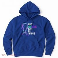 Thyroid Cancer Ribbon Thyroidectomy Removal Surgery Badasses Great Gift Hoodie thumb 0