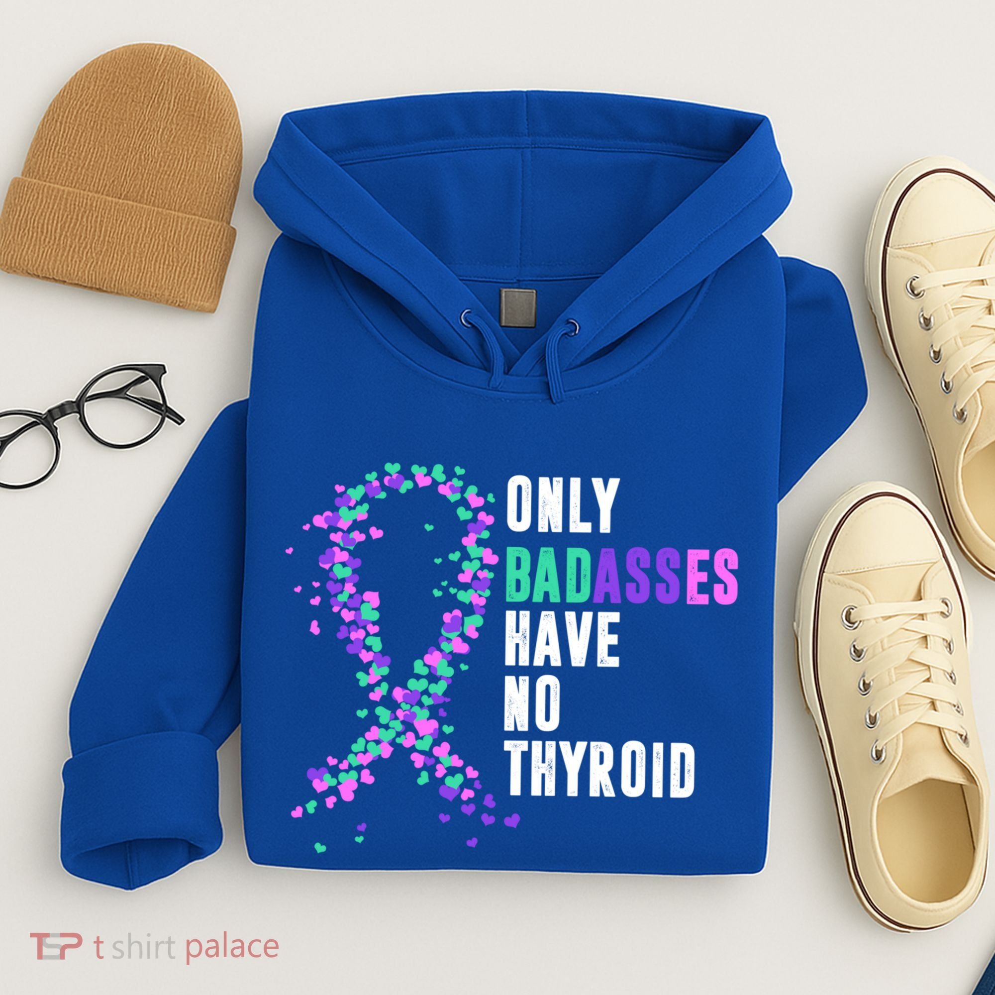 Thyroid Cancer Ribbon Thyroidectomy Removal Surgery Badasses Great Gift Hoodie