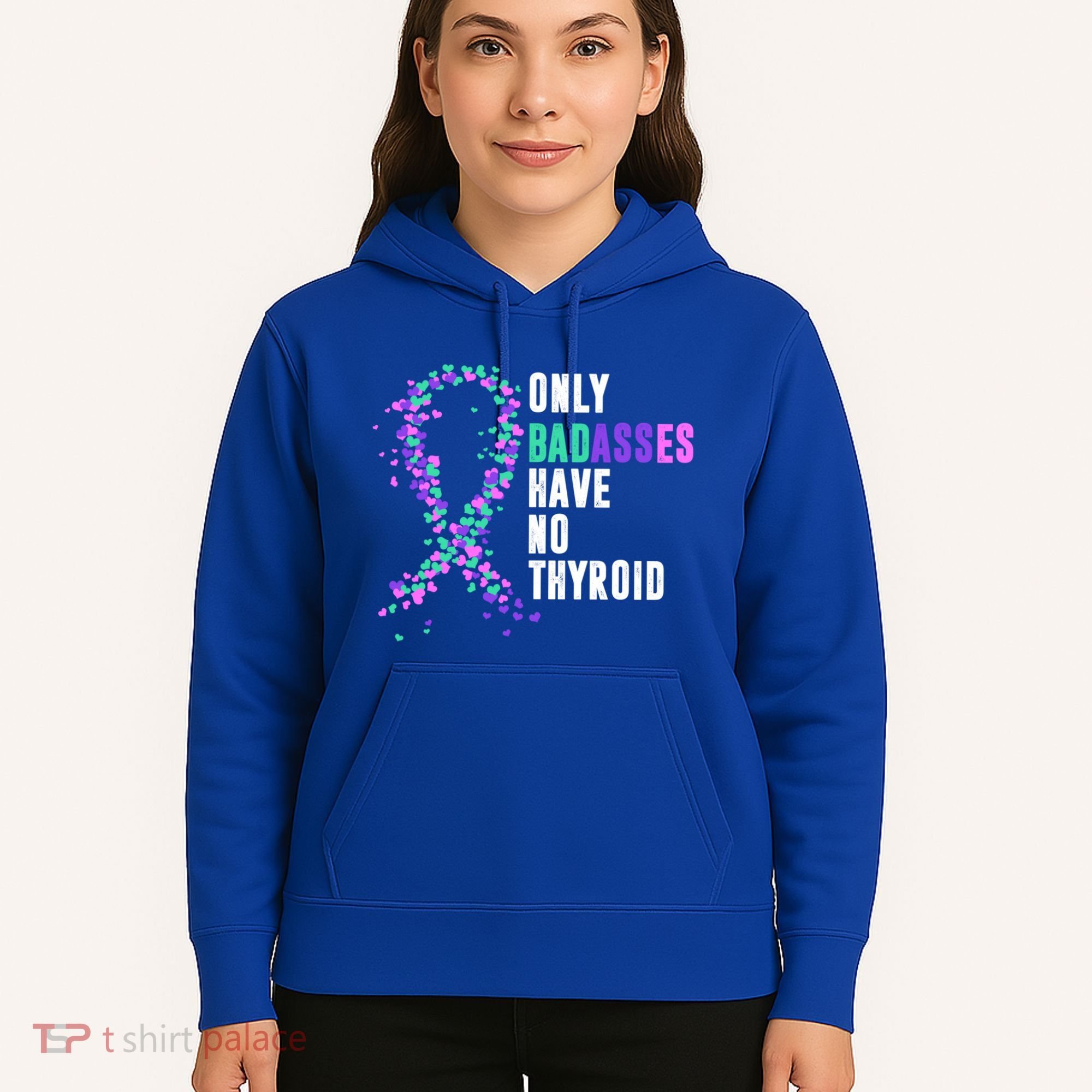 Thyroid Cancer Ribbon Thyroidectomy Removal Surgery Badasses Great Gift Hoodie
