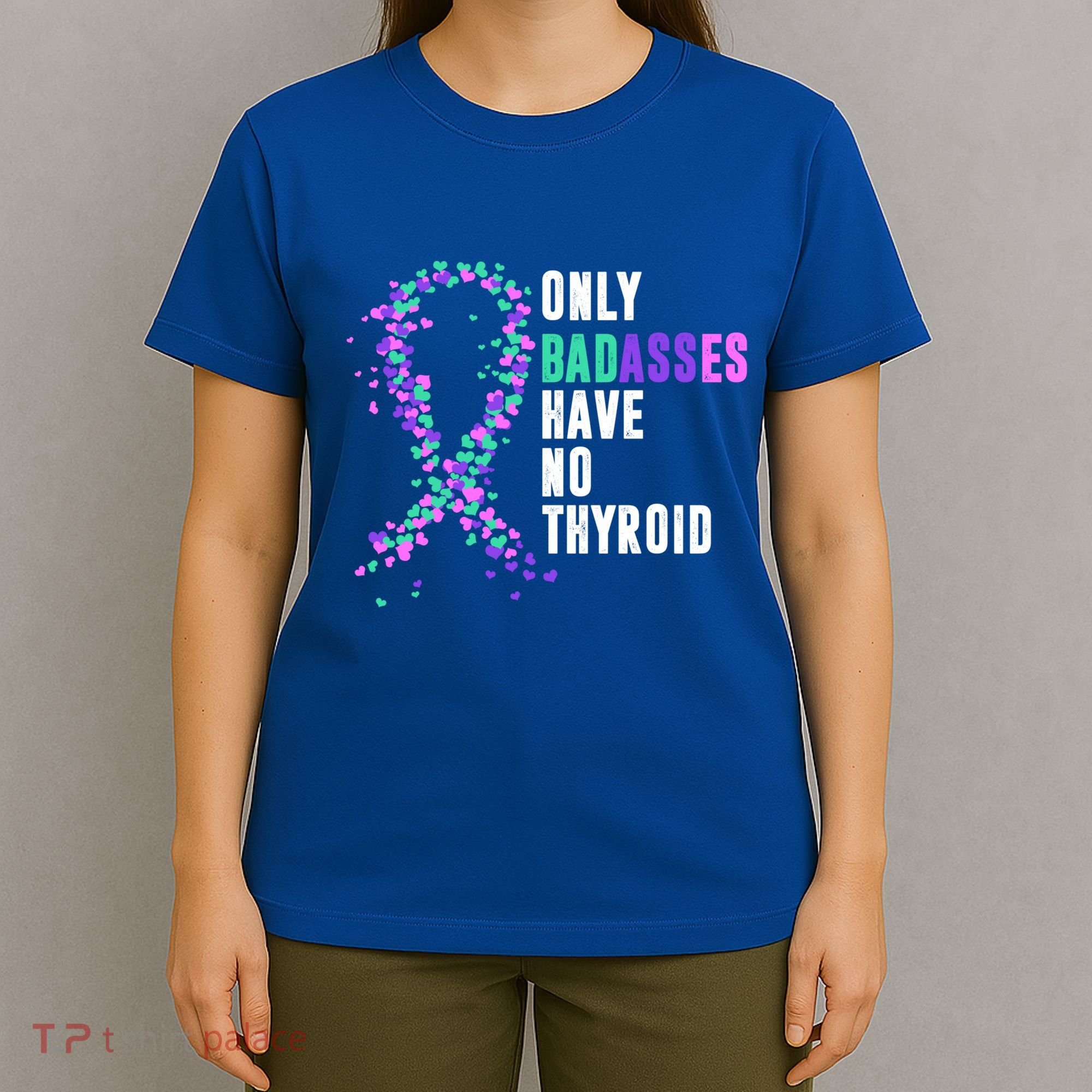 Thyroid Cancer Ribbon Thyroidectomy Removal Surgery Badasses Great Gift T-Shirt