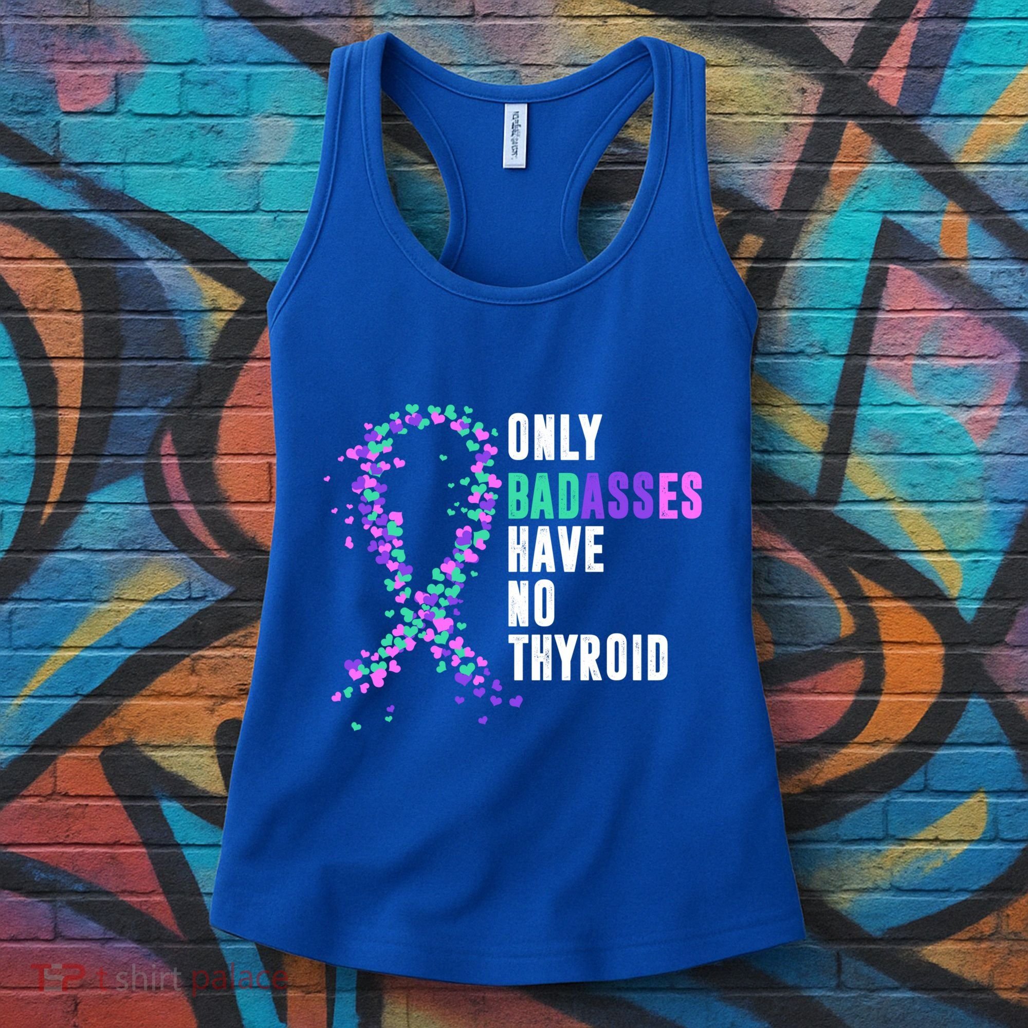 Thyroid Cancer Ribbon Thyroidectomy Removal Surgery Badasses Great Gift Women's Tank Top