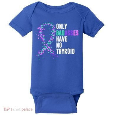 Thyroid Cancer Ribbon Thyroidectomy Removal Surgery Badasses Great Gift Baby Bodysuit
