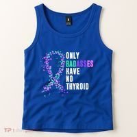 Thyroid Cancer Ribbon Thyroidectomy Removal Surgery Badasses Great Gift Tank Top thumb 2