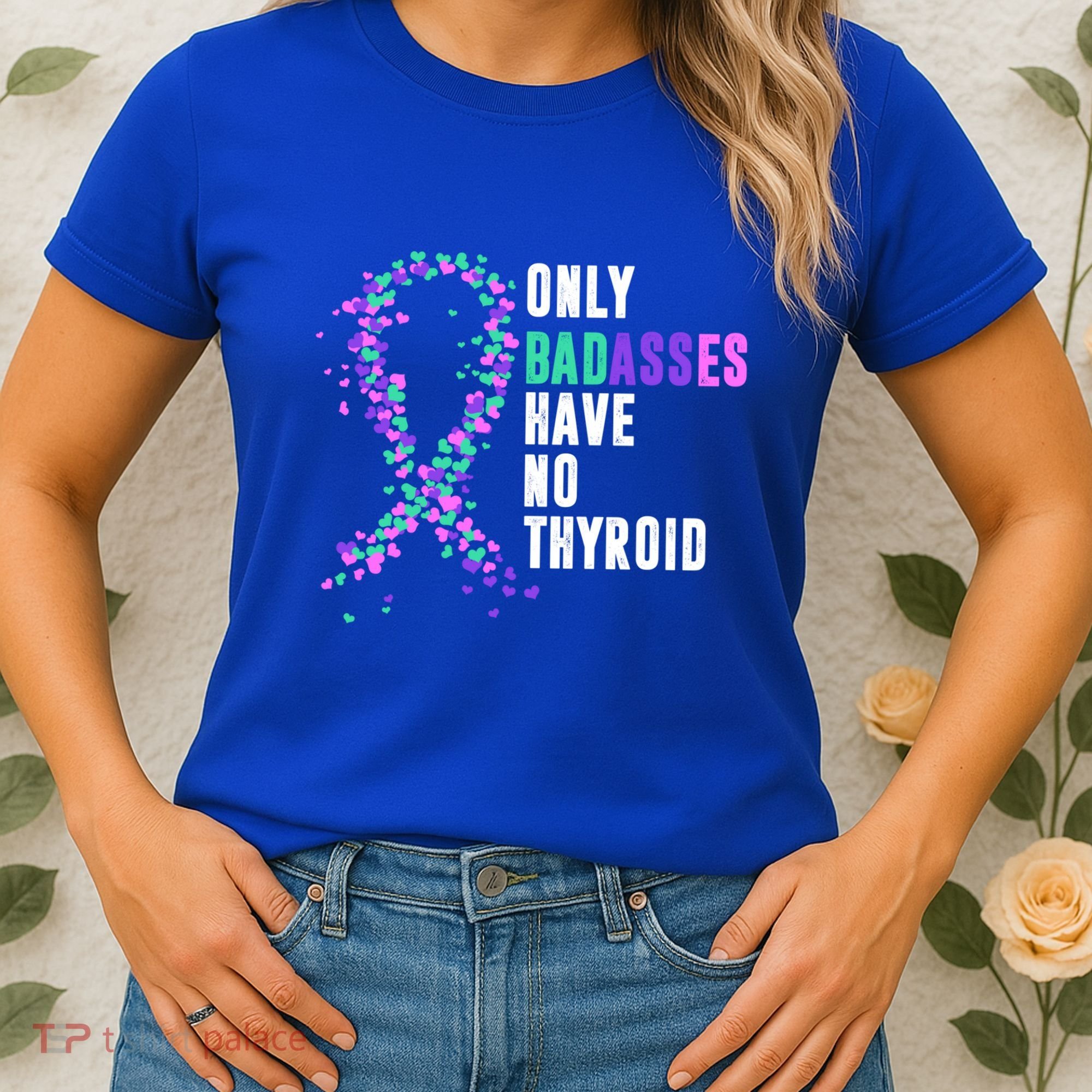 Thyroid Cancer Ribbon Thyroidectomy Removal Surgery Badasses Great Gift Women's T-Shirt
