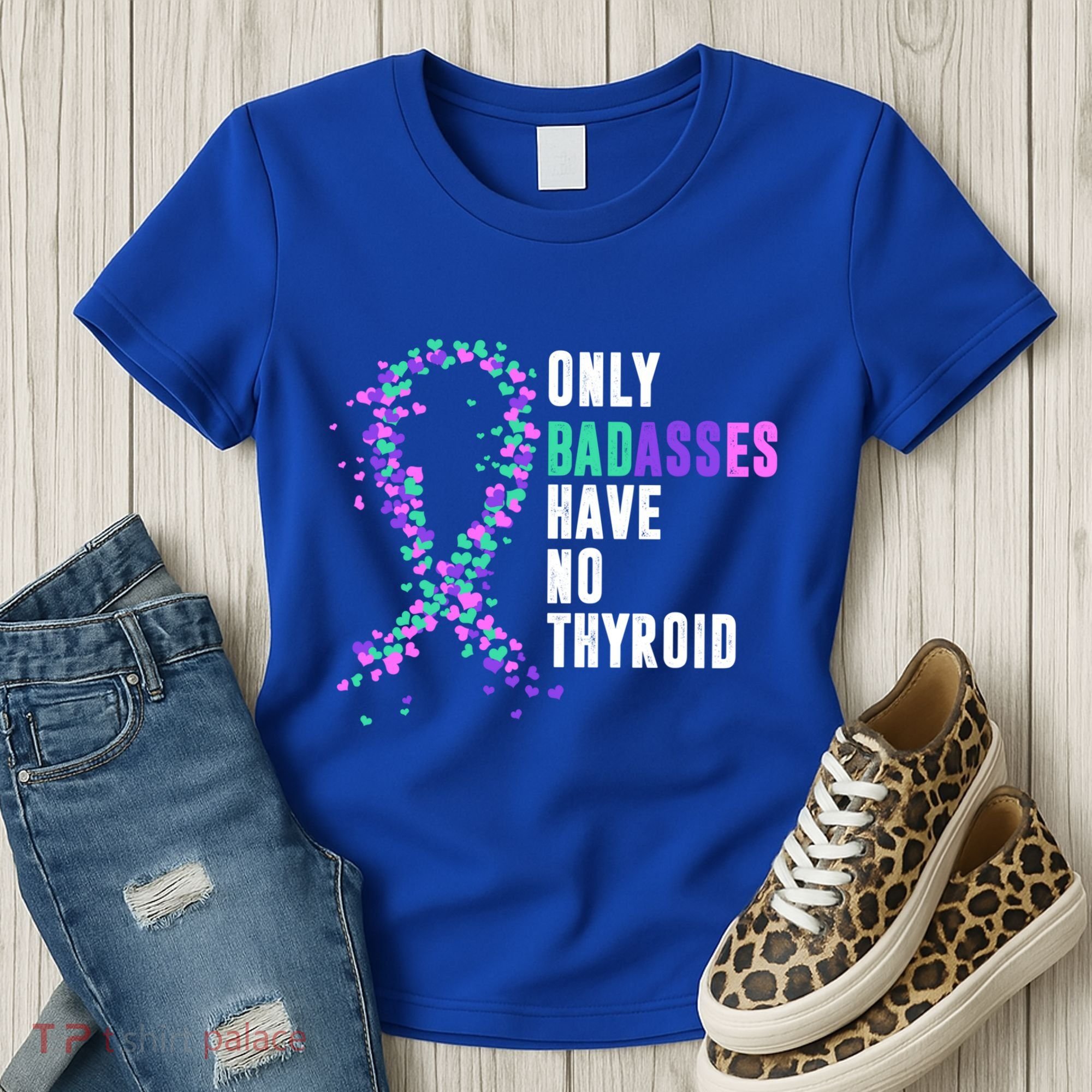 Thyroid Cancer Ribbon Thyroidectomy Removal Surgery Badasses Great Gift Women's T-Shirt