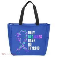 Thyroid Cancer Ribbon Thyroidectomy Removal Surgery Badasses Great Gift Tote Bag thumb 0