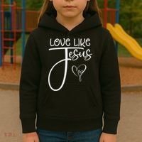 Trendy Christian Religious Love Like Jesus Kids Hoodie thumb 3