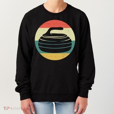 Team Curling Retro Sunset Sport Women's Sweatshirt