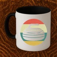 Team Curling Retro Sunset Sport Coffee Mug thumb 2