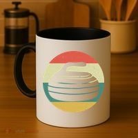 Team Curling Retro Sunset Sport Coffee Mug thumb 4