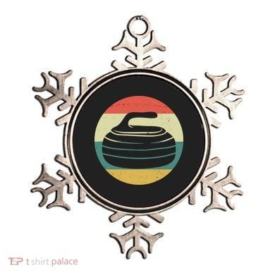 Team Curling Retro Sunset Sport Ornament