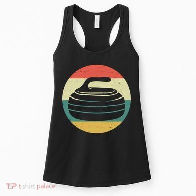 Team Curling Retro Sunset Sport Women's Tank Top