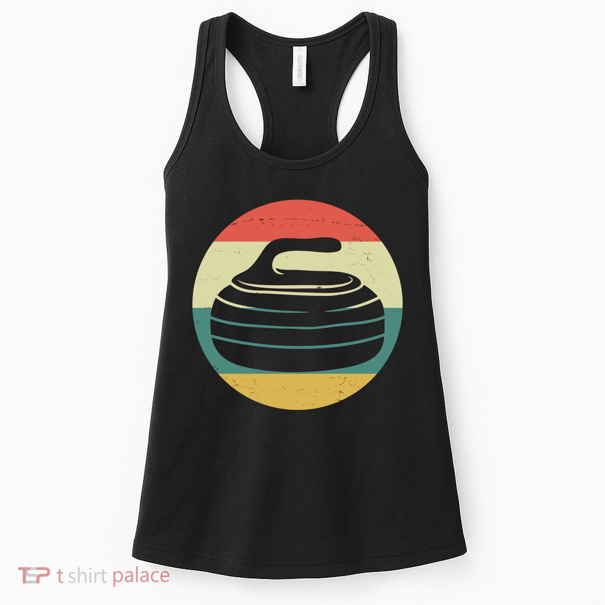 Team Curling Retro Sunset Sport Women's Tank Top