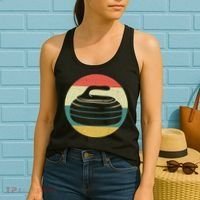 Team Curling Retro Sunset Sport Women's Tank Top thumb 2
