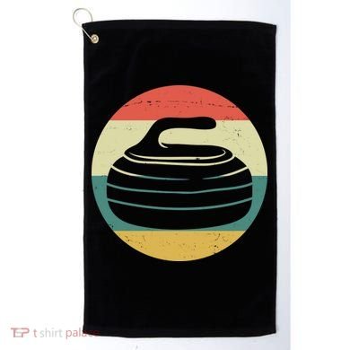 Team Curling Retro Sunset Sport Golf Towel