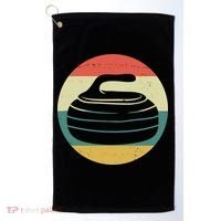 Team Curling Retro Sunset Sport Golf Towel thumb 0