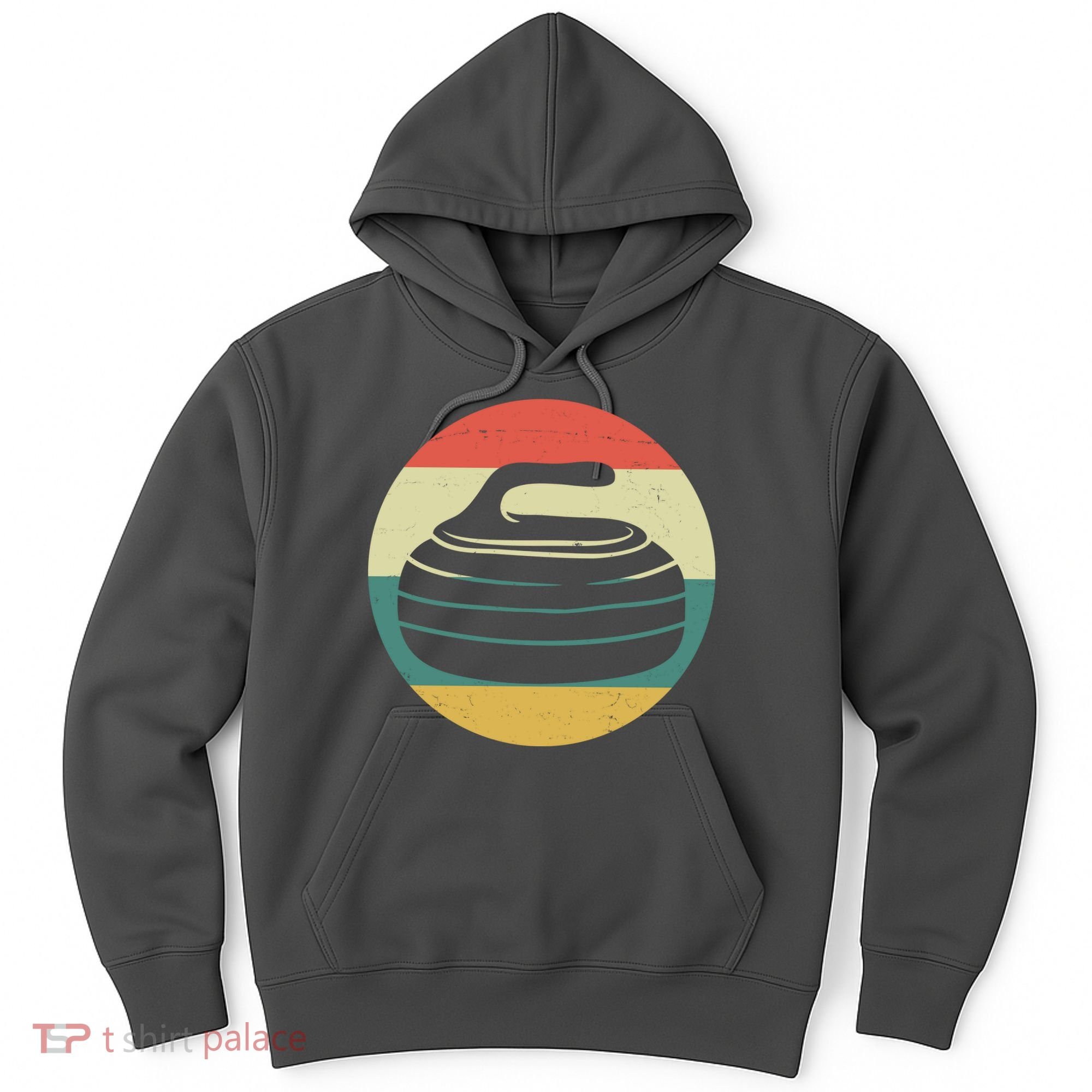 Team Curling Retro Sunset Sport Hoodie