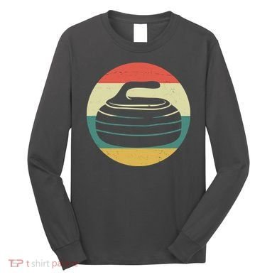 Team Curling Retro Sunset Sport Long Sleeve Shirt