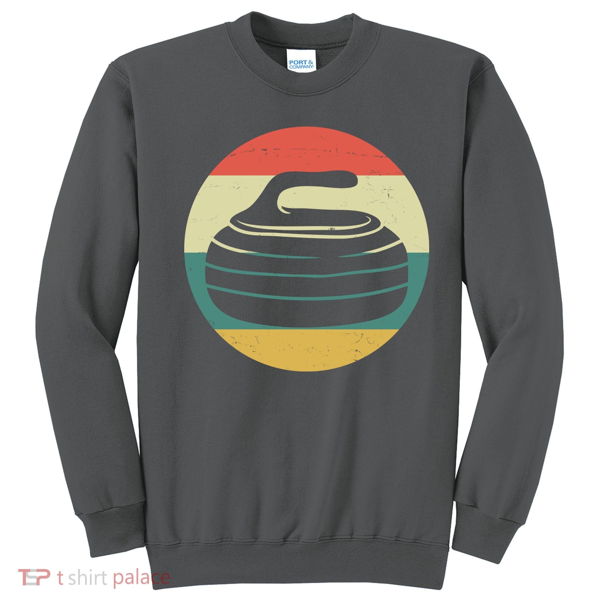 Team Curling Retro Sunset Sport Sweatshirt