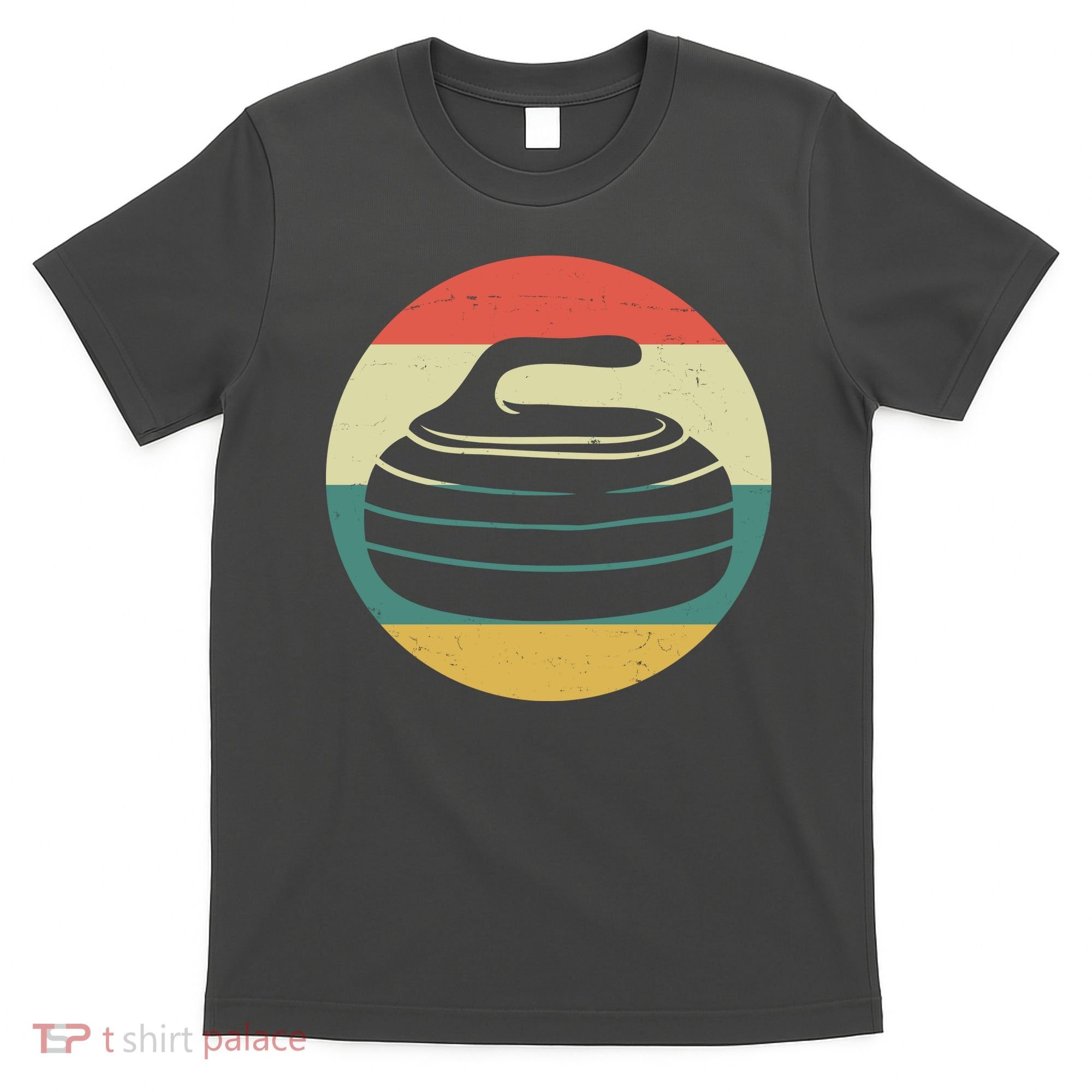 Team Curling Retro Sunset Sport T-Shirt