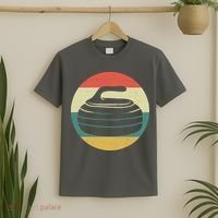 Team Curling Retro Sunset Sport T-Shirt thumb 2