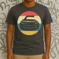 Team Curling Retro Sunset Sport T-Shirt thumb 3