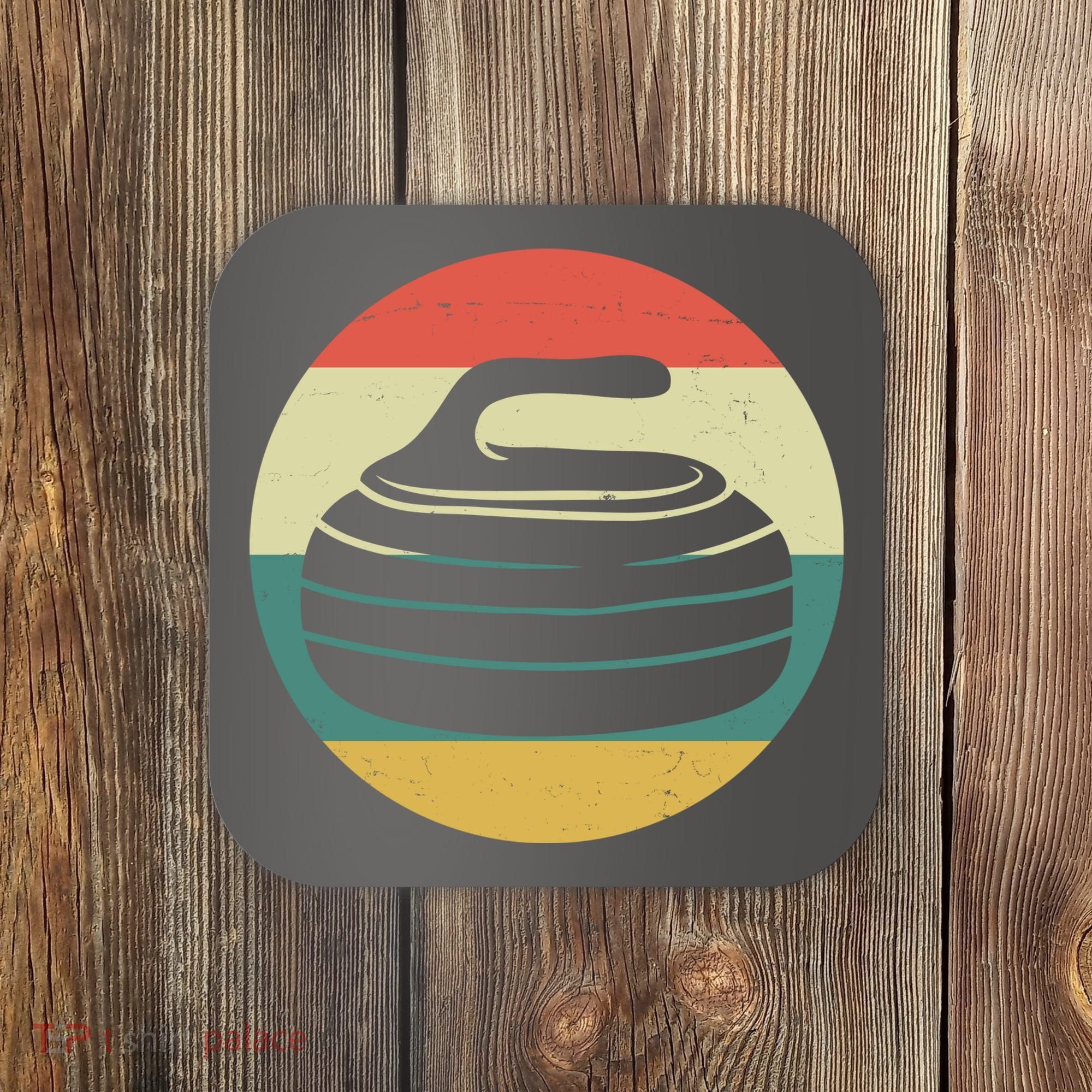 Team Curling Retro Sunset Sport Coaster