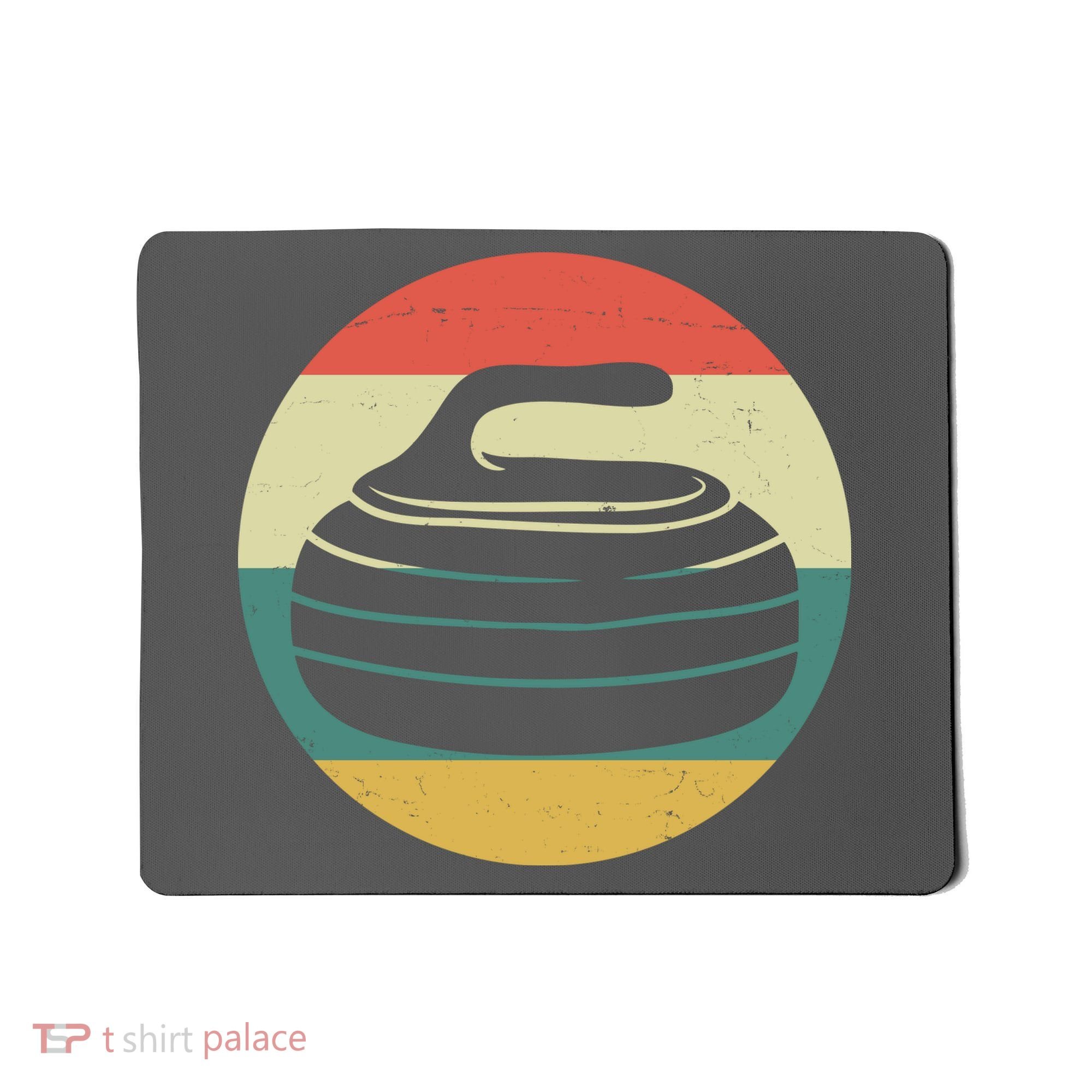 Team Curling Retro Sunset Sport Mousepad