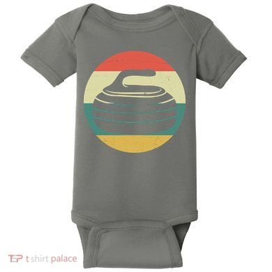 Team Curling Retro Sunset Sport Baby Bodysuit