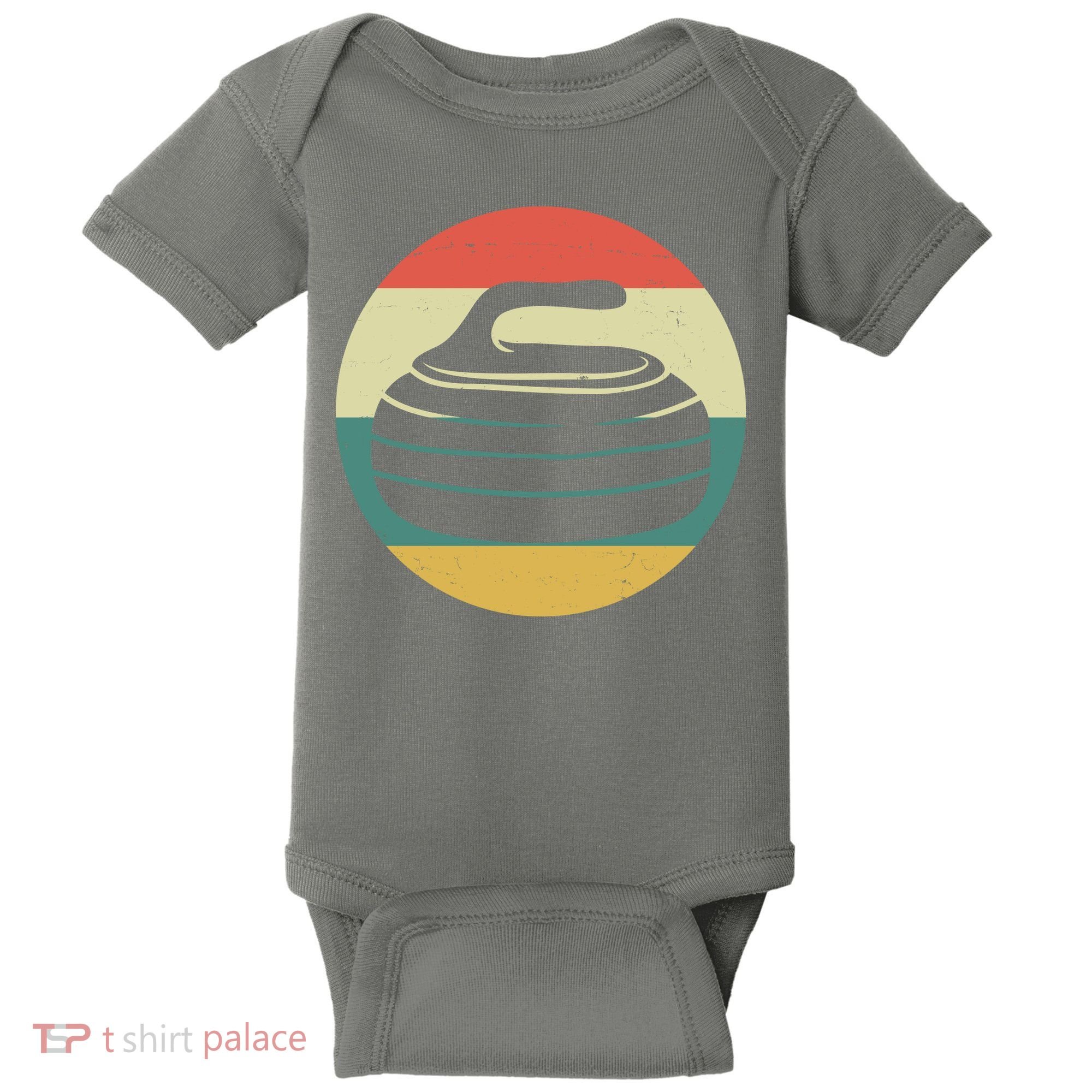 Team Curling Retro Sunset Sport Baby Bodysuit