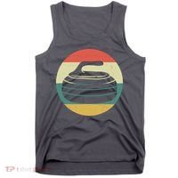 Team Curling Retro Sunset Sport Tank Top thumb 0