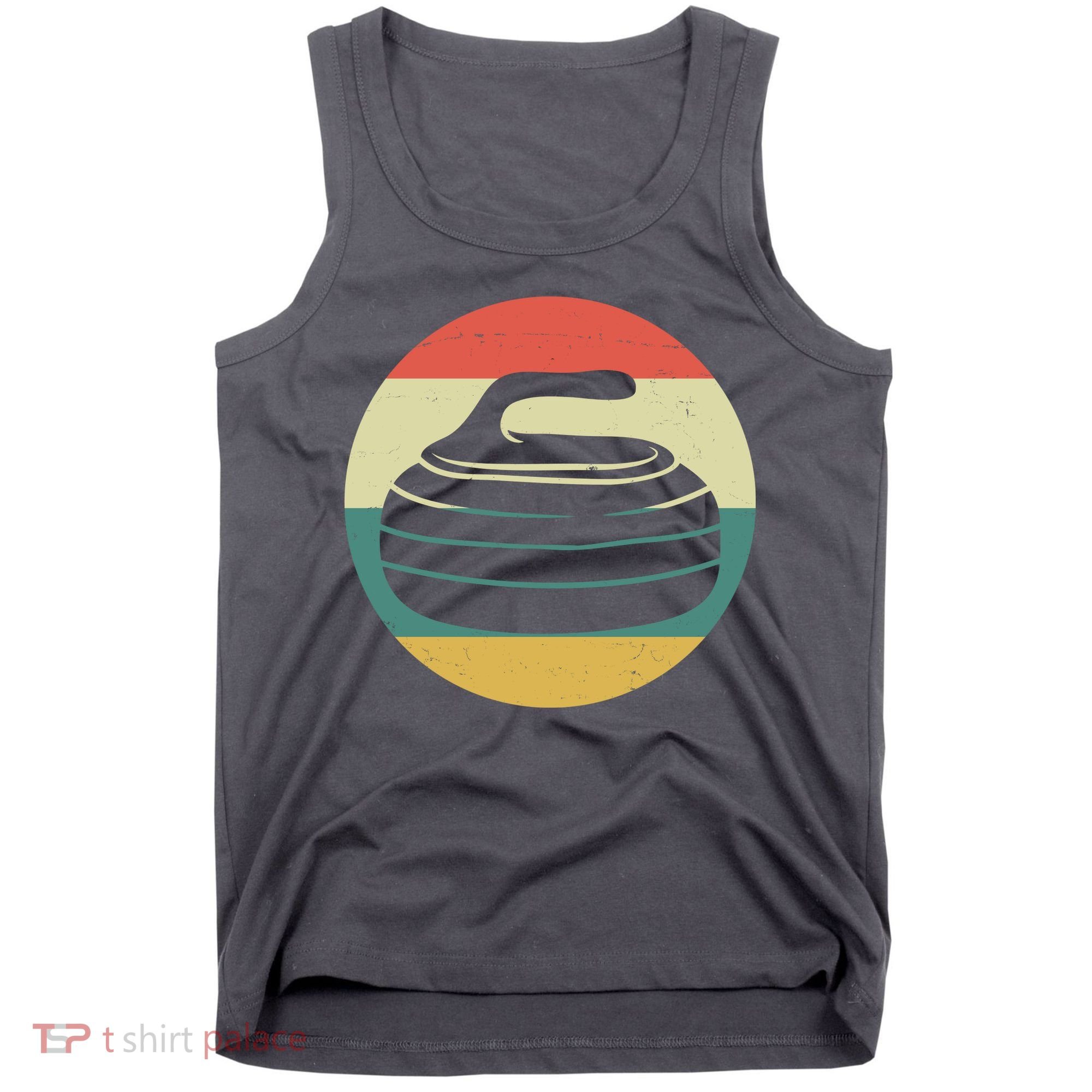 Team Curling Retro Sunset Sport Tank Top