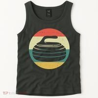 Team Curling Retro Sunset Sport Tank Top thumb 2