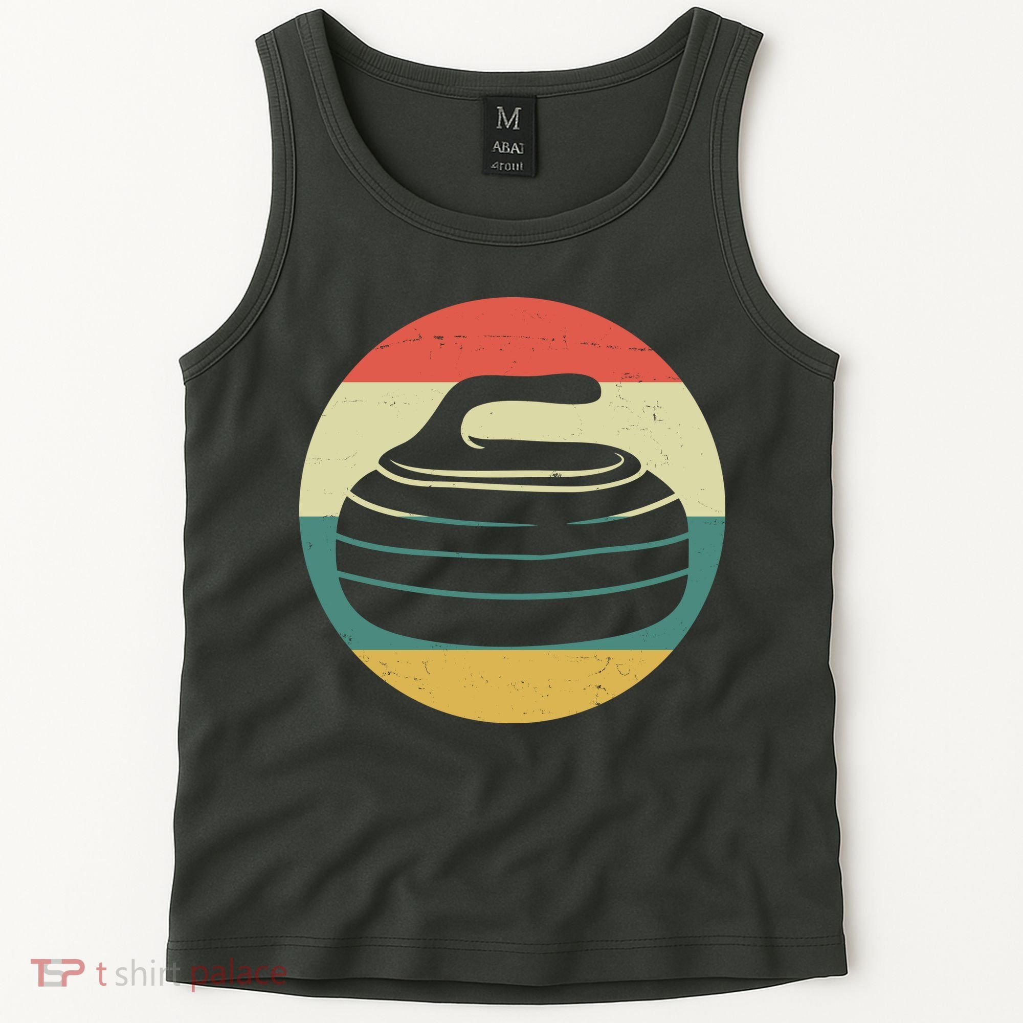 Team Curling Retro Sunset Sport Tank Top