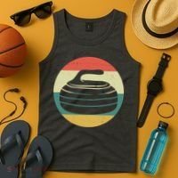 Team Curling Retro Sunset Sport Tank Top thumb 4