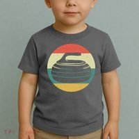 Team Curling Retro Sunset Sport Toddler T-Shirt thumb 2