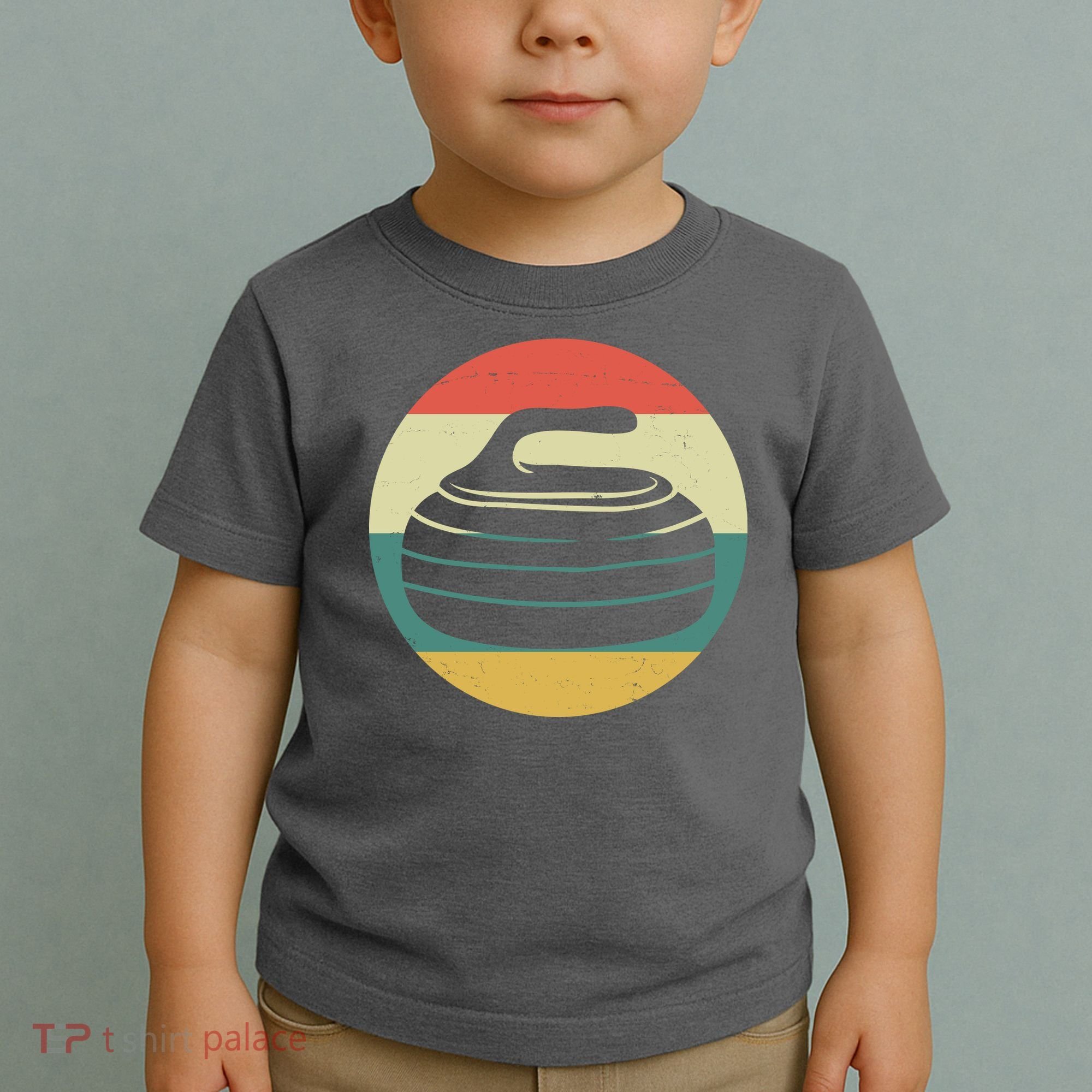 Team Curling Retro Sunset Sport Toddler T-Shirt