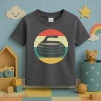 Team Curling Retro Sunset Sport Toddler T-Shirt thumb 3