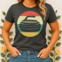 Team Curling Retro Sunset Sport Women's T-Shirt thumb 2