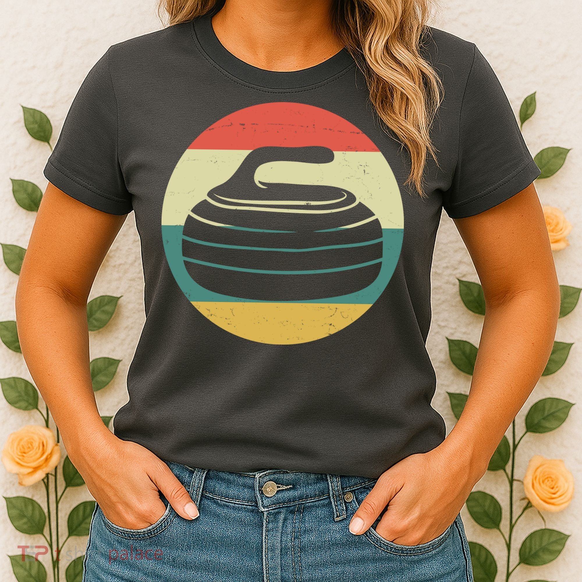 Team Curling Retro Sunset Sport Women's T-Shirt