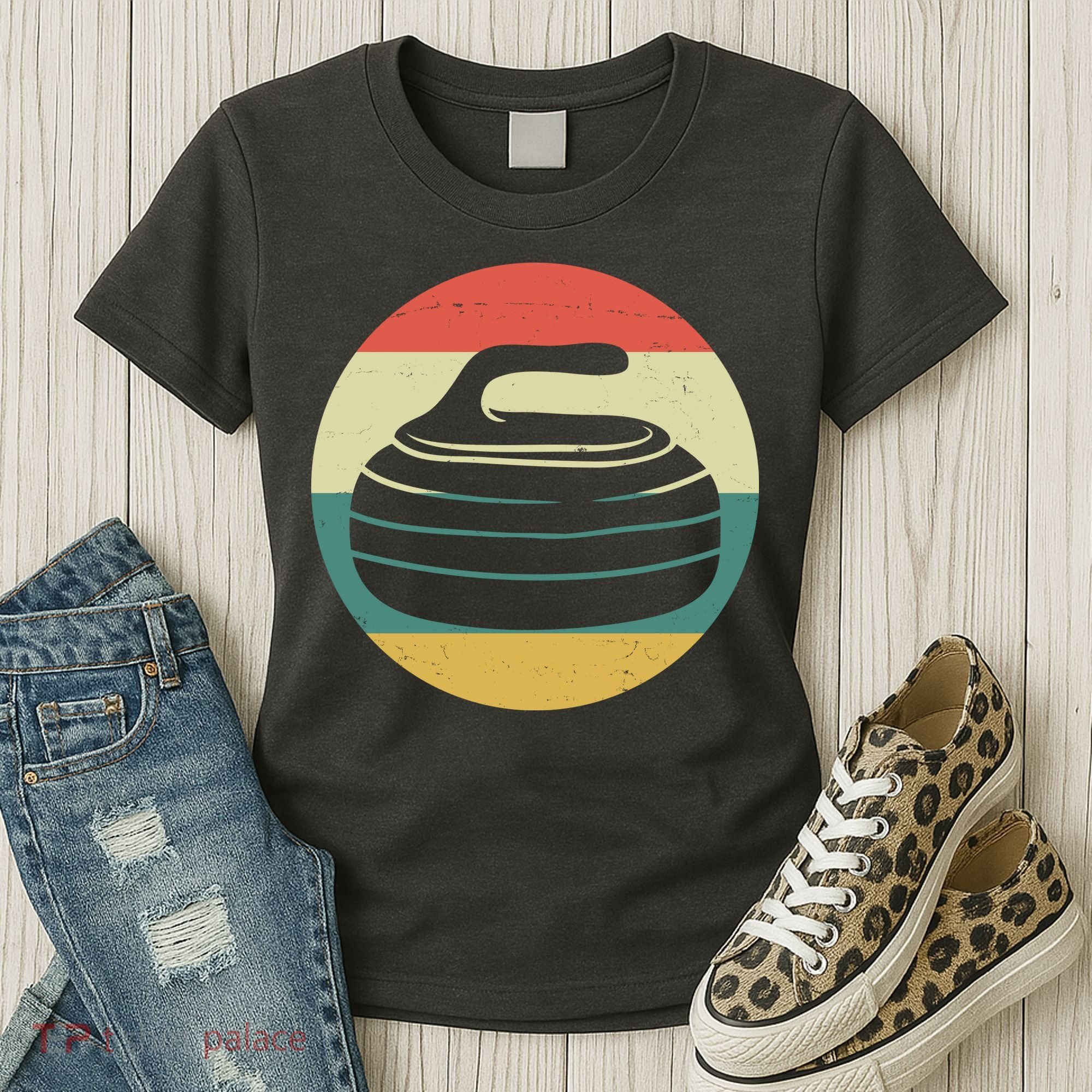 Team Curling Retro Sunset Sport Women's T-Shirt