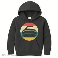 Team Curling Retro Sunset Sport Kids Hoodie thumb 0