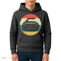 Team Curling Retro Sunset Sport Kids Hoodie thumb 4