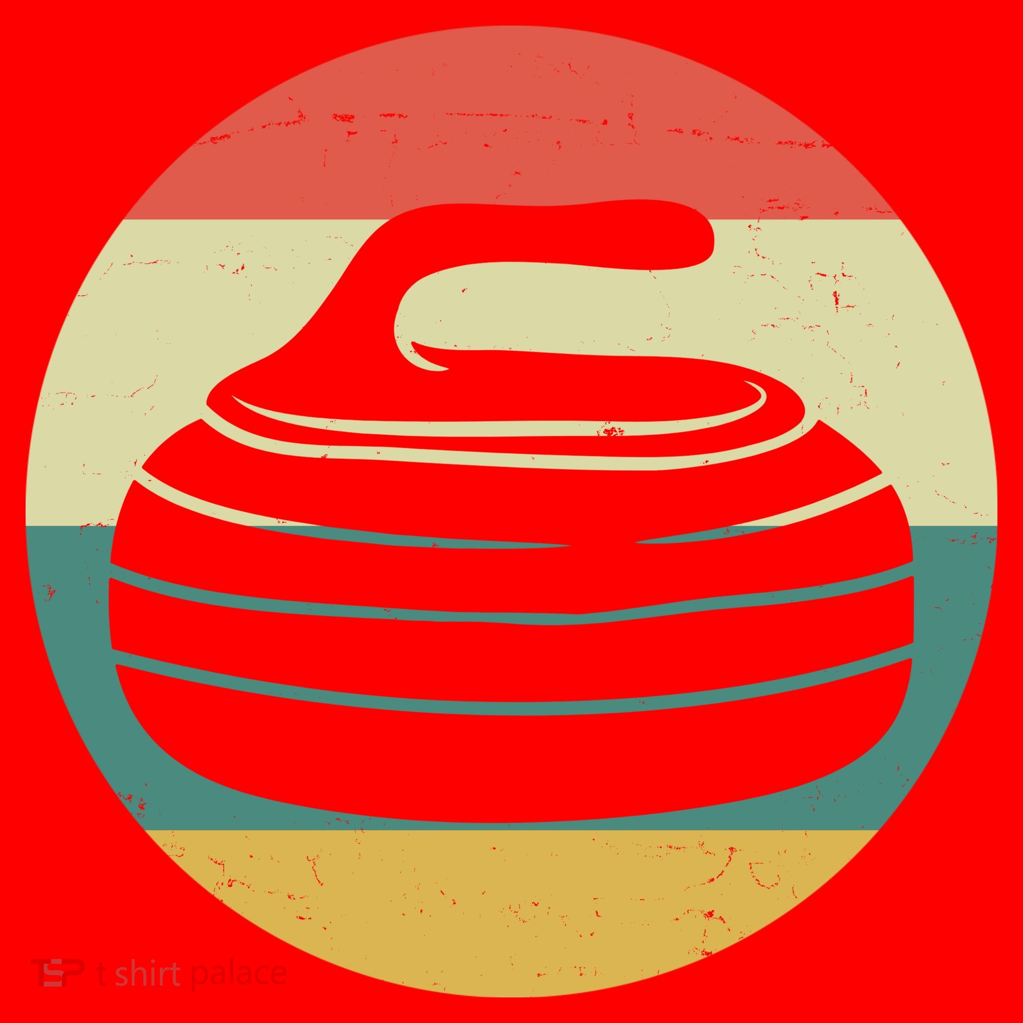 Team Curling Retro Sunset Sport Santa Hat