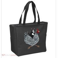Tuxedo Cat Riding A Chicken Funny Tote Bag thumb 2
