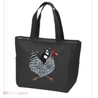 Tuxedo Cat Riding A Chicken Funny Tote Bag thumb 3