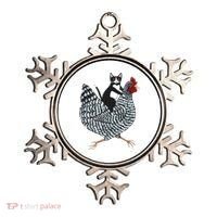 Tuxedo Cat Riding A Chicken Funny Ornament thumb 0