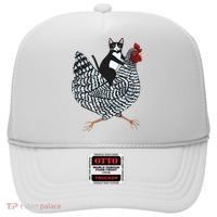 Tuxedo Cat Riding A Chicken Funny Hat thumb 0