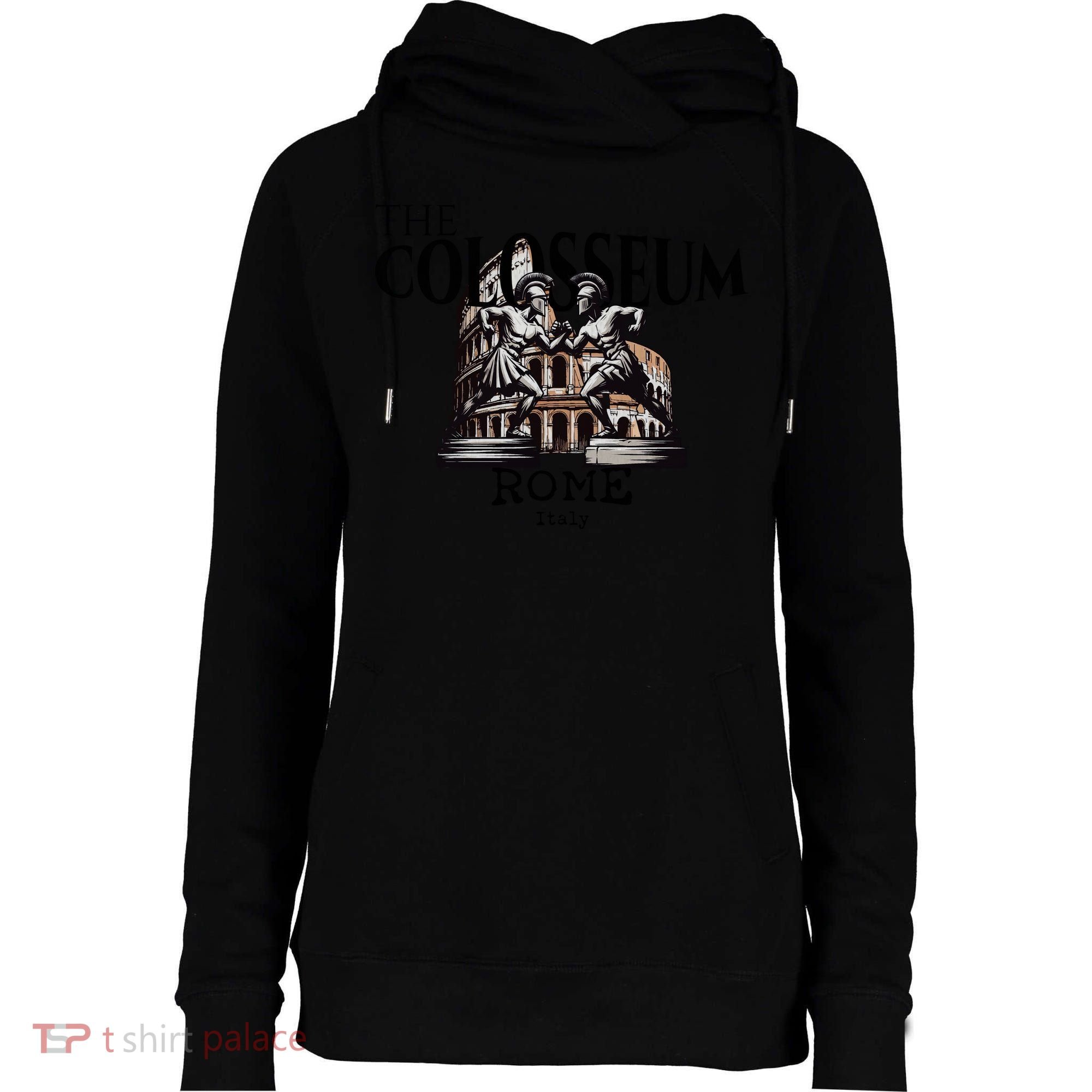The Colosseum Rome Italy Womens Funnel Neck Pullover Hood