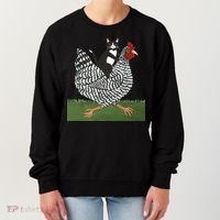 Tuxedo Cat Riding A Chicken Gift Women's Sweatshirt thumb 0